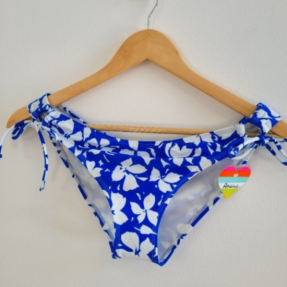 Raisins Blue & White Floral Bikini Bottom Size X-Large